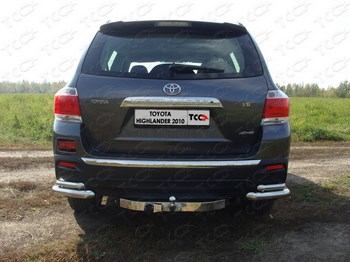 Защита задняя (уголки) 60,3/42,4 мм для Toyota Highlander - ОбвесКарРу VIN: TOYHIGHL10-09. 