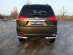 Защита задняя уголки двойные (d=76,1мм / 42,4 мм) для Mitsubishi Pajero Sport