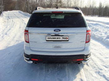Защита задняя уголки двойные (d=76,1мм / 42,4 мм) для Ford Explorer - ОбвесКарРу VIN: FOREXPL12-13. 