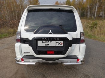 Защита задняя уголки двойные (d=76,1мм / 42,4 мм) для Mitsubishi Pajero - ОбвесКарРу VIN: MITPAJ414-13. 