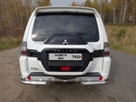 Защита задняя уголки двойные (d=76,1мм / 42,4 мм) для Mitsubishi Pajero