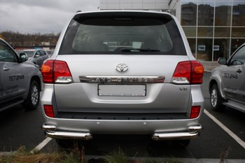 Защита задняя уголки двойные D 76,1х50,8 для Toyota Land Cruiser 200 - ОбвесКарРу VIN: 7015 / LC200-12.08. 