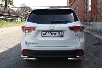 Защита задняя уголки двойные D 60,3/50 для Toyota Highlander - ОбвесКарРу VIN: 7009 / HIGHL-14.09. 