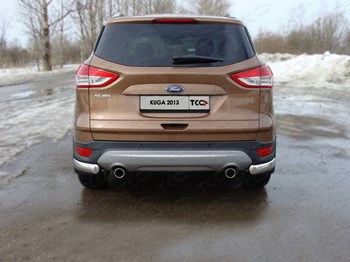 Защита задняя уголки овальные (d=75х42 мм) для Ford Kuga - ОбвесКарРу VIN: FORKUG13-11. 