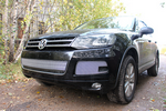 Защитная сетка радиатора ProtectGrille боковые части для Volkswagen Touareg (2010-2014 Хром)