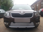 Защитная сетка радиатора ProtectGrille для Skoda Yeti City с парктроником (2014-2015 Хром)