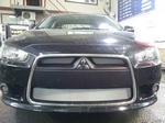 Защитная сетка радиатора ProtectGrille для Mitsubishi Lancer X, 2 части (2011-2015 Хром)