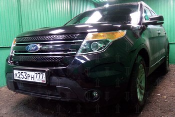 Защитная сетка радиатора ProtectGrille для Ford Explorer (2011-2015 Черная) - ОбвесКарРу VIN: FEXP11.black. 