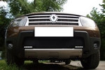 Защитная сетка радиатора ProtectGrille для Renault Duster с вырезом под ДХО (2011-2015 Черная)