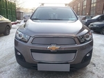 Защитная сетка радиатора ProtectGrille для Chevrolet Captiva, 2 части (2013-2015 рестайлинг Хром)