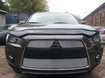 Защитная сетка радиатора ProtectGrille для Mitsubishi Outlander XL, 2 части (2010-2012 Хром)