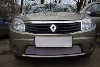 Защитная сетка радиатора ProtectGrille для Renault Sandero (2010-2014 Хром) - ОбвесКарРу VIN: RSAN.chrome. 