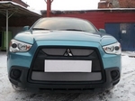 Защитная сетка радиатора ProtectGrille для Mitsubishi ASX 2 части (2010-2013 Хром)