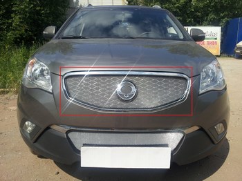 Защитная сетка радиатора ProtectGrille для Ssang Yong Actyon C200 (2010-2013 Хром) - ОбвесКарРу VIN: SYAC10.top.chrome. 