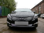 Защитная сетка радиатора ProtectGrille для Hyundai Solaris (2014-2015 Хром)