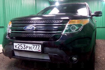 Защитная сетка радиатора ProtectGrille для Ford Explorer (2011-2015 Хром) - ОбвесКарРу VIN: FEXP11.chrome. 