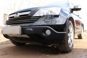 Защитная сетка радиатора ProtectGrille для Honda CR-V III (2007-2009 Хром) - ОбвесКарРу VIN: HCR-V07.chrome. 