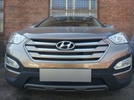 Защитная сетка радиатора ProtectGrille для Hyundai Santa Fe (2012-2015 Черная)