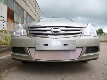 Защитная сетка радиатора ProtectGrille для Nissan Almera (2013-2015 Хром) - ОбвесКарРу VIN: NALM.chrome. 