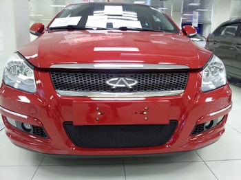 Защитная сетка радиатора ProtectGrille для Chery M11 (2008-2015 Черная) - ОбвесКарРу VIN: CHM11.black. 