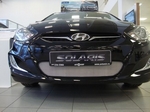 Защитная сетка радиатора ProtectGrille для Hyundai Solaris (2011-2014 Хром)