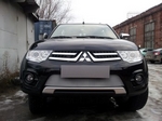 Защитная сетка радиатора ProtectGrille для Mitsubishi Pajero Sport Калуга (2013-2015 Хром)