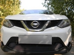 Защитная сетка радиатора ProtectGrille для Nissan Qashqai с парктроником (2014-2015 Черная)