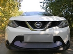 Защитная сетка радиатора ProtectGrille для Nissan Qashqai с парктроником (2014-2015 Хром)