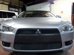 Защитная сетка радиатора ProtectGrille для Mitsubishi Lancer X, 2 части (2007-2011 Черная)