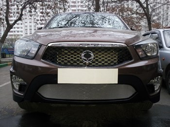 Защитная сетка радиатора ProtectGrille для Ssang Yong Actyon Sport (2012-2015 Хром) - ОбвесКарРу VIN: SYAS.chrome. 
