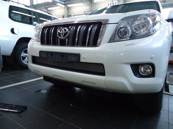 Защитная сетка радиатора ProtectGrille для Toyota LC Prado 150 (2009-2014 Хром) - ОбвесКарРу VIN: TLC150.chrome. 
