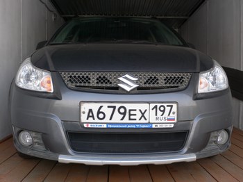 Защитная сетка радиатора ProtectGrille для Suzuki SX4 hb (2006-2010 Черная) - ОбвесКарРу VIN: SZSX4.07-10.black. 