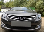 Защитная сетка радиатора ProtectGrille для Hyundai Solaris (2014-2015 Черная)