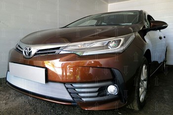 Защитная сетка радиатора ProtectGrille для Toyota Corolla (2016-н.в. Хром) - ОбвесКарРу VIN: TCOR16.chrome. 