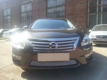 Защитная сетка радиатора ProtectGrille для Nissan Teana (2014-2015 Хром) - ОбвесКарРу VIN: NTENL33.chrome. 