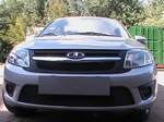 Защитная сетка радиатора ProtectGrille для Lada Granta лифтбек, седан, 2 части (2014-2015 Черная)