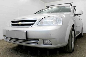 Защитная сетка радиатора ProtectGrille для Chevrolet Lacetti седан (2004-2013 Хром) - ОбвесКарРу VIN: CHLAC.sd.chrome. 