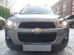 Защитная сетка радиатора ProtectGrille для Chevrolet Captiva, 2 части (2013-2015 рестайлинг Черная)