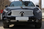 Защитная сетка радиатора ProtectGrille FCW Premium нижняя для Infiniti FX37 II (2012-2013 Хром)