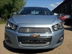 Защитная сетка радиатора ProtectGrille нижняя для Chevrolet Aveo, (2012-н.в. Хром)