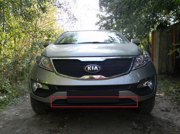 Защитная сетка радиатора ProtectGrille нижняя для KIA Sportage (2010-2014 Черная) - ОбвесКарРу VIN: KSPO10.bot.black. 