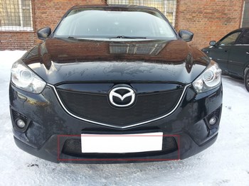 Защитная сетка радиатора ProtectGrille нижняя для Mazda CX5 (2012-2014 Черная) - ОбвесКарРу VIN: MZX5.bot.black. 