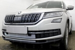 Защитная сетка радиатора ProtectGrille нижняя 2 части для Skoda Kodiaq (2016-н.в. Хром)