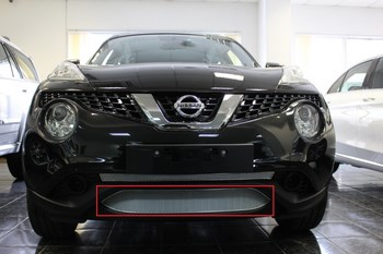 Защитная сетка радиатора ProtectGrille нижняя для Nissan Juke (2014-2015 Хром) - ОбвесКарРу VIN: NJUK14.chrome. 