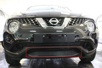 Защитная сетка радиатора ProtectGrille нижняя для Nissan Juke (2014-2015 Черная) - ОбвесКарРу VIN: NJUK14.black. 