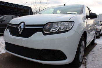 Защитная сетка радиатора ProtectGrille нижняя для Renault Logan (2014-2015 Черная) - ОбвесКарРу VIN: RLOG14.bot.black. 