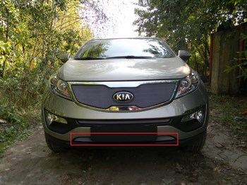 Защитная сетка радиатора ProtectGrille нижняя для KIA Sportage (2010-2014 Хром) - ОбвесКарРу VIN: KSPO10.bot.chrome. 