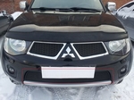 Защитная сетка радиатора ProtectGrille нижняя для Mitsubishi L200 (2010-2013 Черная)