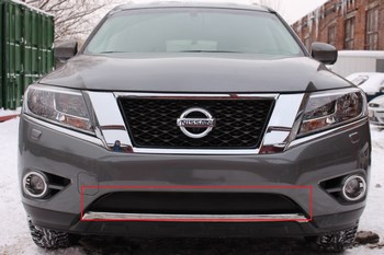 Защитная сетка радиатора ProtectGrille нижняя для Nissan Pathfinder (2014- Черная) - ОбвесКарРу VIN: NPATF14.bot.black. 