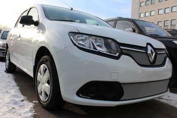 Защитная сетка радиатора ProtectGrille нижняя для Renault Logan (2014-2015 Хром) - ОбвесКарРу VIN: RLOG14.bot.chrome. 